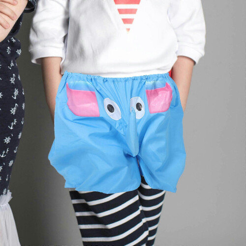Elephant Nose Pyjama Shortsit Juhlapeli Prop Ring Toss Butt Shaking Sky Blue 2