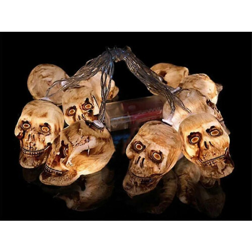 Halloween Skull LED Light String 3m 20 Lights Battery Operated White Decorative String Lights 1