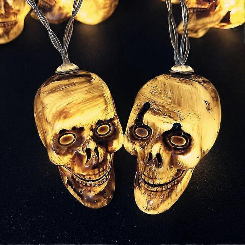 Halloween Skull LED Light String 3m 20 Lights Battery Operated White Decorative String Lights 2