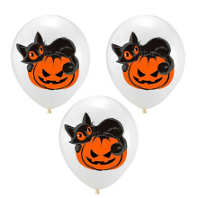 Halloween Latex Balloons Cat Pattern 20Pcs Party Decoration Balloon Set
