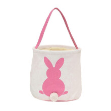 Pääsiäiskori Canvas Bunny Printed Pieni Kangaskassi Munille Candy 25x23 cm