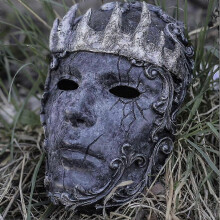 Máscara do Rei Veneziano feita à mão com detalhes intrincados para festa de máscaras de Halloween, confortável com óculos