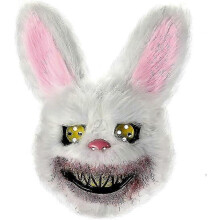 Máscara de urso de Halloween brilhante, pelúcia de terror realista com alça ajustável, tamanho único para adultos e crianças