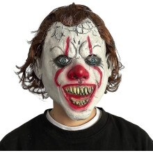 Máscara de palhaço assustador assustador Halloween látex coringa fantasia festa cosplay adulto