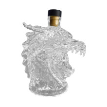 Bouteille décorative en verre de carafe de whisky de tête de Dragon 320ml pour le Restaurant d'hôtel de barre à la maison