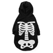 Dog Halloween Costume Glow in the Dark Skull Print Breathable Cotton T-Shirt