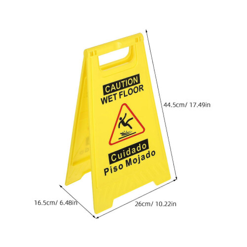 Caution Wet Floor Sign, 2-Pack, Double-Sided, Bright Yellow, PP, Foldable with Handle for Commercial Use 1