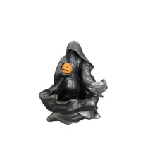 Spooky Pumpkin Nightlight Lamp Holder Black Halloween Decoration for Indoor Party Door Garden