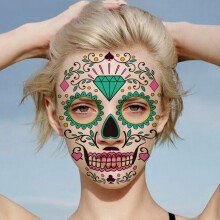 Halloween Luminous Face Stickers Glow in Dark Waterproof Temporary 3D Party Facial Decorations 4 Pieces