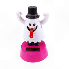 Enkel Halloween-ornament voor auto, op zonne-energie, kunststof, 5,8 x 5,8 x 10 cm, dashboarddecoratie