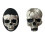 Schedel votiefkaarshouder 2-pack hars zwart wit gotisch Halloween-decor 1