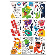 Halloween Window Stickers 9pcs Reusable Double-Sided Spooky Ghost Pumpkin Decals 20x30cm for Kids