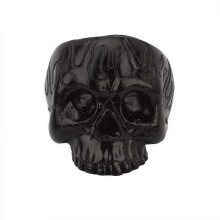 Suporte de vela de caveira em resina, suporte preto de caveira para decoração de casa assustadora de Halloween