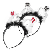 Skull Headband 2 Pack Halloween vlasové doplnky pre Cosplay, čiernočervené penové pokrývky hlavy