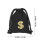 Canvas Drawstring Bags with Sign, Black 4-Pack, Storage and Party Decor 2