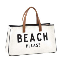 Canvas Tote Bag Large Capacity Cotton Linen Beach Bag Reusable Shoulder Shopping Bag