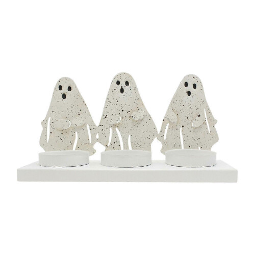 Halloween Ghost Candlestick Metal Candleholder for Shadow Projection, Gothic Iron Ornament 1
