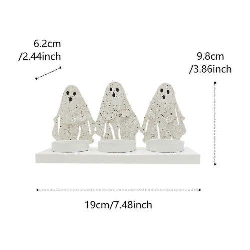 Halloween Ghost Candlestick Metal Candleholder for Shadow Projection, Gothic Iron Ornament 2