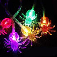 20 luzes de corda de aranha coloridas LED a pilhas 3m decoração de festa de Halloween