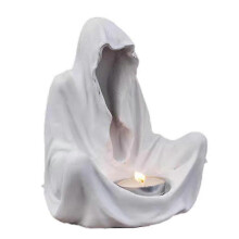 Castiçal votivo de resina para halloween, escultura sem rosto, castiçal gótico para decoração de casa