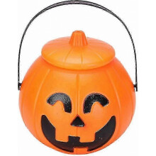 Seau à friandises d'Halloween – Seau à citrouille en plastique pour bonbons ou friandises, récipient de stockage de bonbons