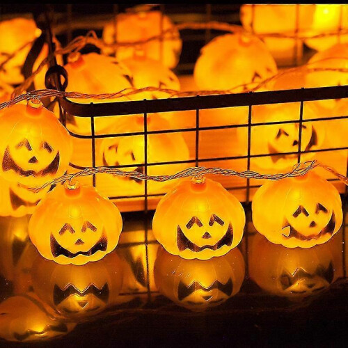 Halloween Pumpkin String Lights Remote Control Timer 8 Modes Waterproof Indoor Outdoor Battery 1