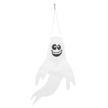 Halloween Windsock Outdoor Wind Direction Flag Decoration Polyester White 76x8x8cm with Lanyard
