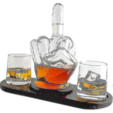Carafe à vin avec doigt d'honneur, bouchon hermétique en verre borosilicaté de 1000ml pour le whisky