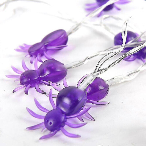 Halloween LED Spider Light String Roxo Luzes decorativas internas 28x13x9cm