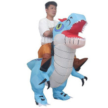Traje de dinossauro inflável adulto unissex Halloween equitação dragão poliéster