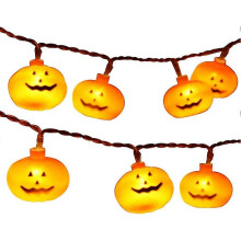 Luzes de corda de abóbora 8,2 pés 20 LEDs alimentadas por bateria Decoração de Halloween interna e externa