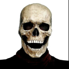 Máscara de caveira assustadora látex Halloween Horror Face Cover para fantasia de festa adulta