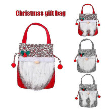 Sac à bonbons de noël réutilisable avec cordon de serrage, 23x19 cm, sac de rangement en tissu pour bonbons, collations, fête