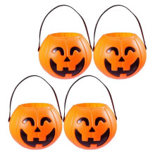 Paquet de 4 seaux Ă bonbons Ă la citrouille pour enfants, support en plastique pour bonbons ou friandises d'Halloween