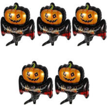 Pumpkin Halloween Balloons 5 Pack Aluminum Foil Orange Party Decoration 61x88cm