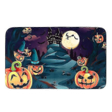 Tapis de sol Halloween 80x50 cm antidérapant en polyester lavable en machine pour salle de bain cuisine salon