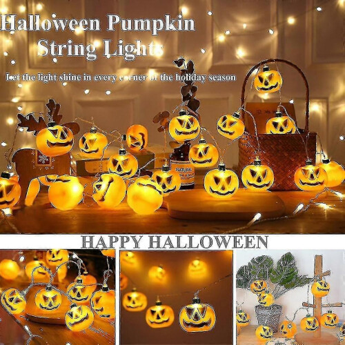 Pumpkin Lights LED String Lights 20 Pack 9.84ft USB Powered Waterproof Halloween Decoration 1