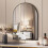 Black Arched Bathroom Wall Mirror 96x66cm Aluminum 1