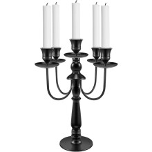 5-Arm Gothic Candelabra Black Metal Candle Holder 30x25cm for Home Decor Wedding Church