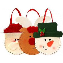 Sacs à bonbons de noël Non tissés, 3 pièces, 26x15cm, sacs suspendus réutilisables pour friandises de fête de vacances
