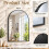 Black Arched Bathroom Wall Mirror 96x66cm Aluminum 7