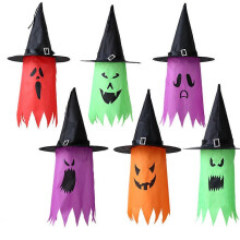 Luzes de corda de chapéu de bruxa 6 unidades de Halloween ao ar livre pendurado decoração brilhante para festa