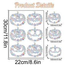 PVC Static Window Stickers Anti-Collision Prism Colorful Home Holiday Party Decor Halloween Pumpkin