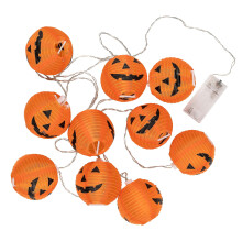 10 luzes de corda de Halloween com lanterna de abóbora 1,5m decoração interna a pilhas laranja