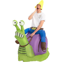 Nafukovací kostým Gnome Ride On Snail pre dospelých Unisex Halloween v jednej veľkosti