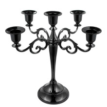 Candelabros 5 braços suporte de castiçal gótico de metal preto para decoração de casa festa de Natal de casamento