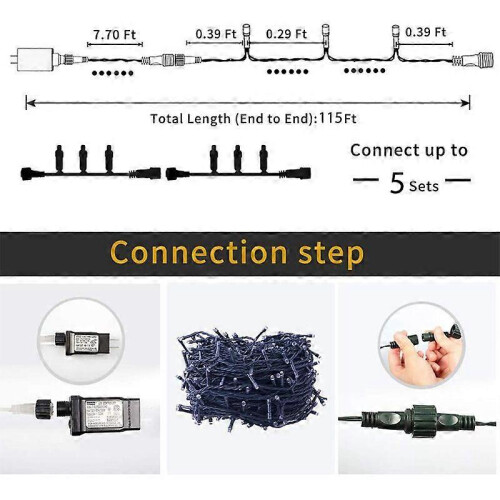 Halloween String Lights 500 LED 50m 8 Modes Memory Low Voltage Connectable Indoor Outdoor 1