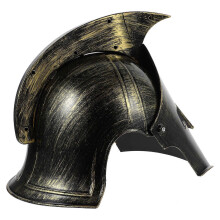 Capacete de soldado romano, plástico dourado, leve, adereço de cosplay para festa de Halloween, foto