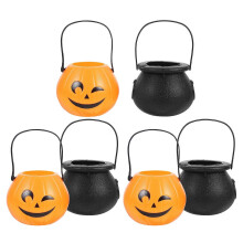 Mini seaux Ă bonbons Ă la citrouille, paquet de 6 couleurs assorties, bonbons ou friandises d'Halloween