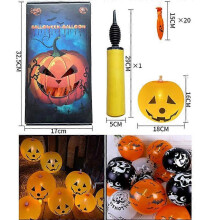 Balões de abóbora que brilham no escuro de Halloween, pacote com 20 com bomba para decoração de festa de Halloween